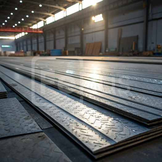 Лист рифленый чечевица нержавеющий 2,5 мм AISI 201 ГОСТ 8568-77 г/к