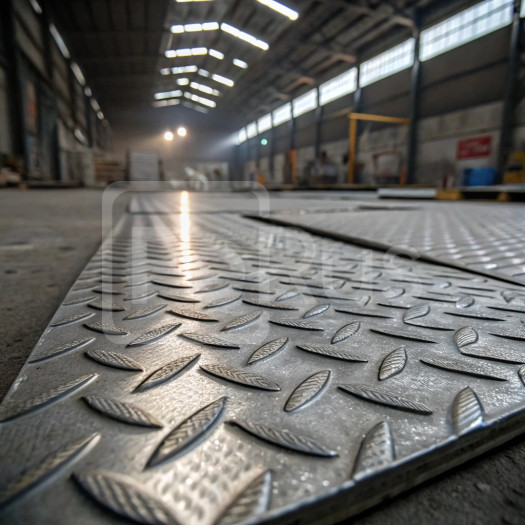 Лист стальной оцинкованный рифленый ромб 2,5 мм Ст3сп5 ГОСТ 8568-77 г/к